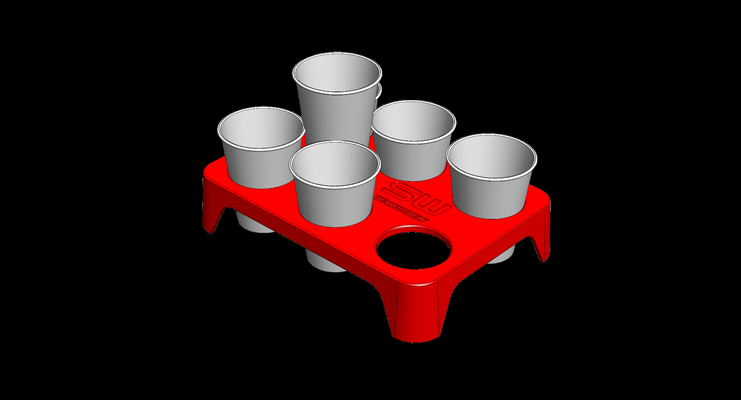 coffee tray 8 cups by rnales tools cup beer stackable 6 3d print model - Mito3D