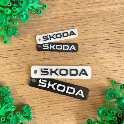 skoda logo keychain by johny3d hobby & diy vehicles keyring octavia skodaoctavia 3d print model - Mito3D