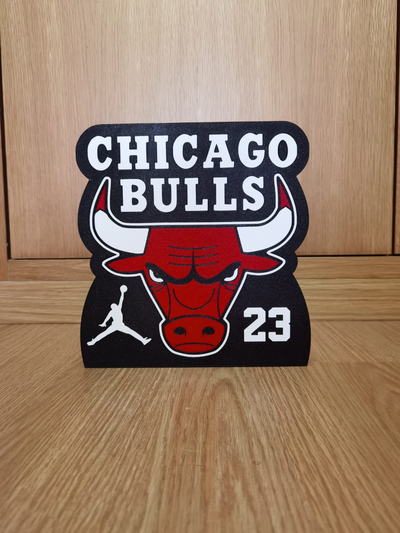 chicago bulls logo ft jordan led lamp by articat art signs & logos nba michaeljordan 3d print model - Mito3D