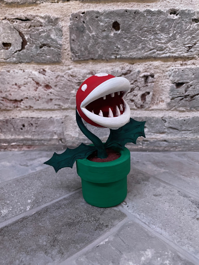 mario piranha plantar by veado 3d miniaturas criaturas planta flor manos super 3d print model - Mito3D