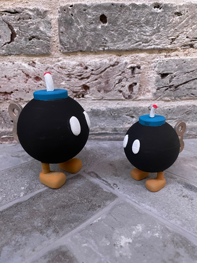 bob omb mario by cervo 3d miniature bomba bobomb bros fratelli 3d print model - Mito3D