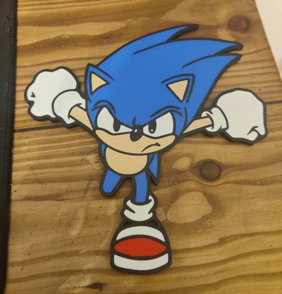 sonic characters 2d - ams multi-color print by aaksta art signs & logos tails wall sign 3d print model - Mito3D