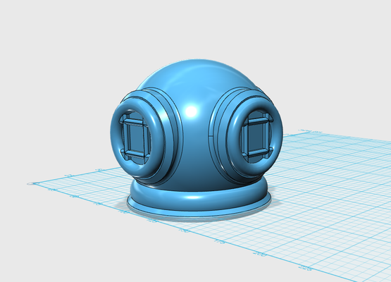 diving helmet by buildersmark toys & games bell ocean sea 3d print model - Mito3D