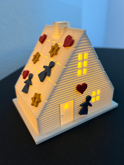 gingerbread house by xsdiver miniatures architecture xmas illuminated tiny 3d print model - Mito3D
