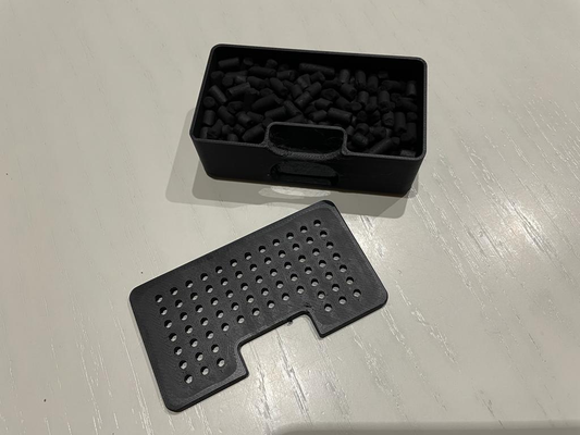 refillable carbon filter box handle bambu lab x1 series by christiano 3d printer parts activecarbonfilters print in place print-in-place x1c 3d print model - Mito3D