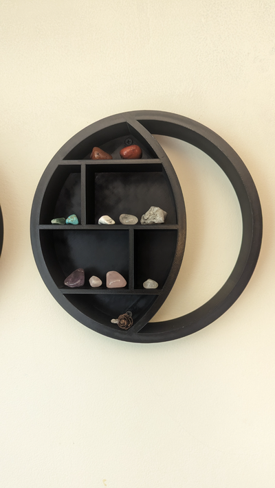 cristal estante lua series giboso by ômega casa decoração astrologia parede 3d print model - Mito3D