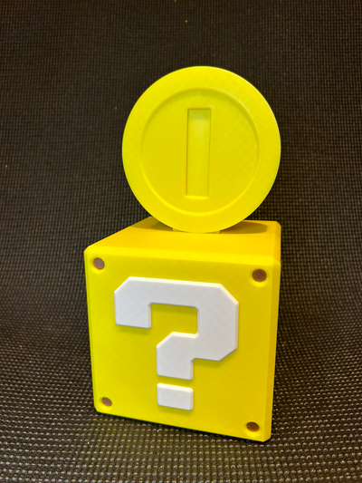 mario coin lamp by kenprint art signs & logos light bros super nintendo gaming a1 test game box cube 3d print model - Mito3D
