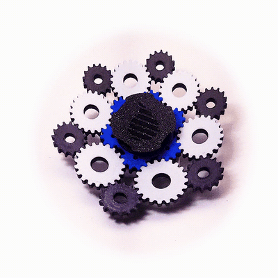 gears multicolor animated fidget spinner by apyrodesign toys & games toy animation zoetrope illusion magic 3d print model - Mito3D
