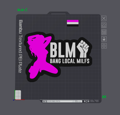 blm knall lokal milfs by wagzprintz kunst 2d predigt milf 3d print model - Mito3D