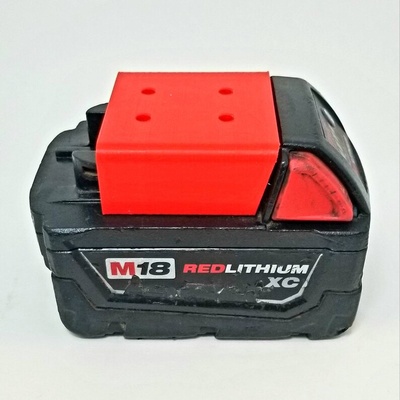 milwaukee m18 battery holder by tecany3d tools batteryholder milwaukeem18 milwaukeebattery milwaukeetools m18mount 3d print model - Mito3D
