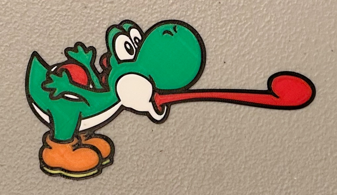 multicolore yoshi aimant by ouah art 2d mario 3d print model - Mito3D