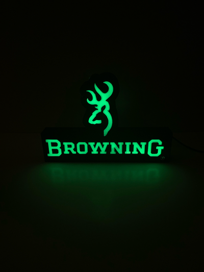 browning logo lámpara by 3dcrabclawcreations arte señales logos caja ligera rgb multi color ams bambu caza led tira usb pescar 3d print model - Mito3D