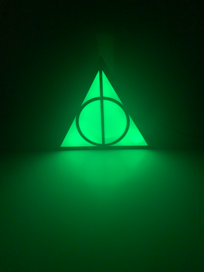 harry potter deathly hallows lamp by 3dcrabclawcreations art signs & logos harrypotter deathlyhallows lightbox rgb led ams multi color usb easy quick glue 3d print model - Mito3D