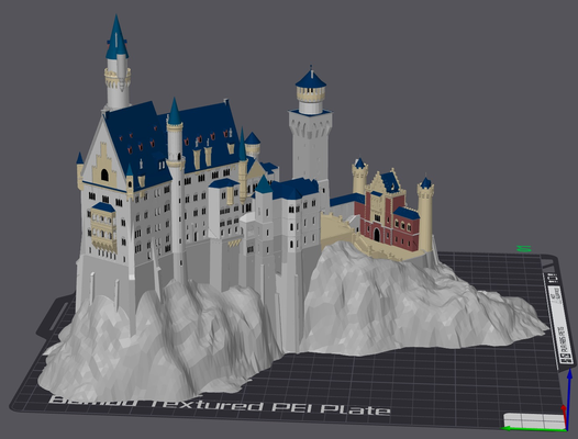 neuschwanstein castelo pintado by jeffrudzinski prestige miniaturas 3d 3d print model - Mito3D