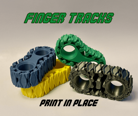 finger treads fidget track - print in place by mottn toys & games tracks 3d print model - Mito3D