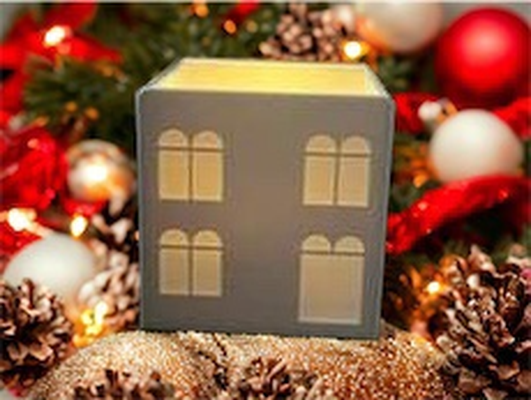 scandi navidad te ligero sombra casa by amor huellas dactilares arte modelos divertido festivo hogar cabina inspirar inspirado color ams led luz 3d print model - Mito3D