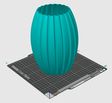 220mm conga tambor fluted vaso by 3d additive manufatura casa decoração espiral pla 3d print model - Mito3D
