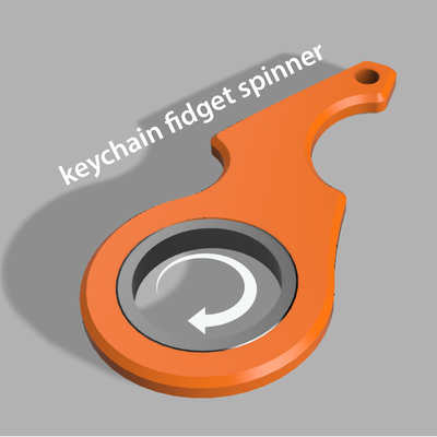 ergonomic keychain fidget spinner by riccardolisci tools gadgets fidgetspinner key chain toy spin 3d print model - Mito3D