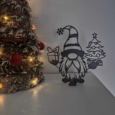 weihnachten gnom by zufrieden kunst 2d 2023 baum weihnachtsbaum dekor wohnkultur dekoration 3d print model - Mito3D