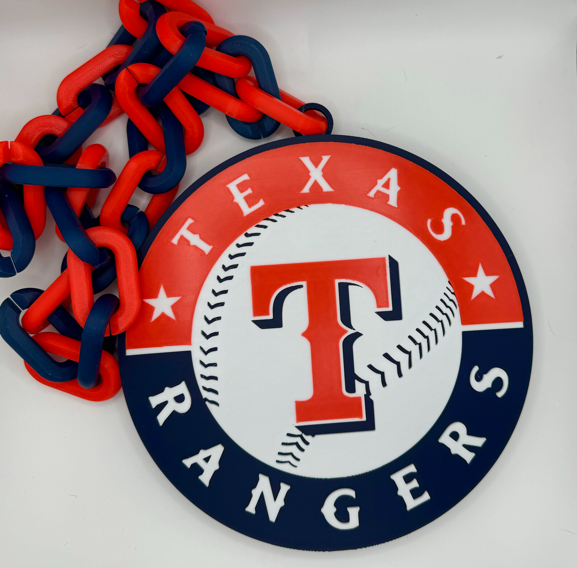 texas ranger sovradimensionato turnover catena collana logo by bill robland arte segni loghi baseball mlb 3D print model - Mito3D