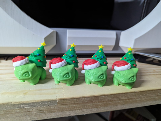 christmas bulbasaur - ams remix 7 colors remixed by xchaismcmariox art sculptures pokemon 3d print model - Mito3D