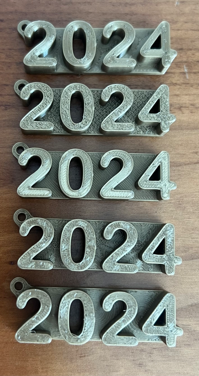 2024 keychain by 3ddaniel art coin & badges newyear 3d print model - Mito3D