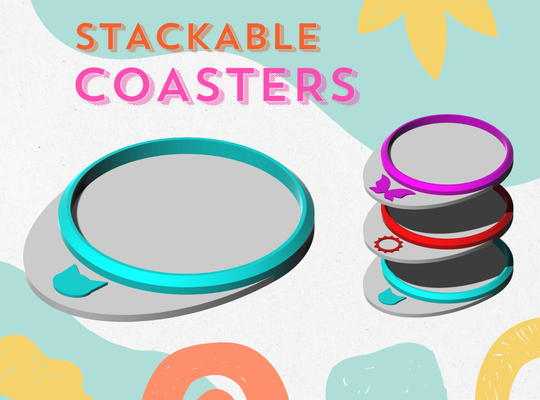 sc - stackable coasters cat by archiale household decor party partyaccessories partydecor home accessories homedecor homedecoration homedecorations coaster organize glass glasscoasters birthday birthdaydecoration birthdayparty friends family 3d print model - Mito3D