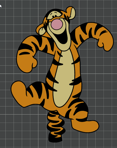 tigger - ams ready by ben art 2d muilticolour comic 3d print model - Mito3D