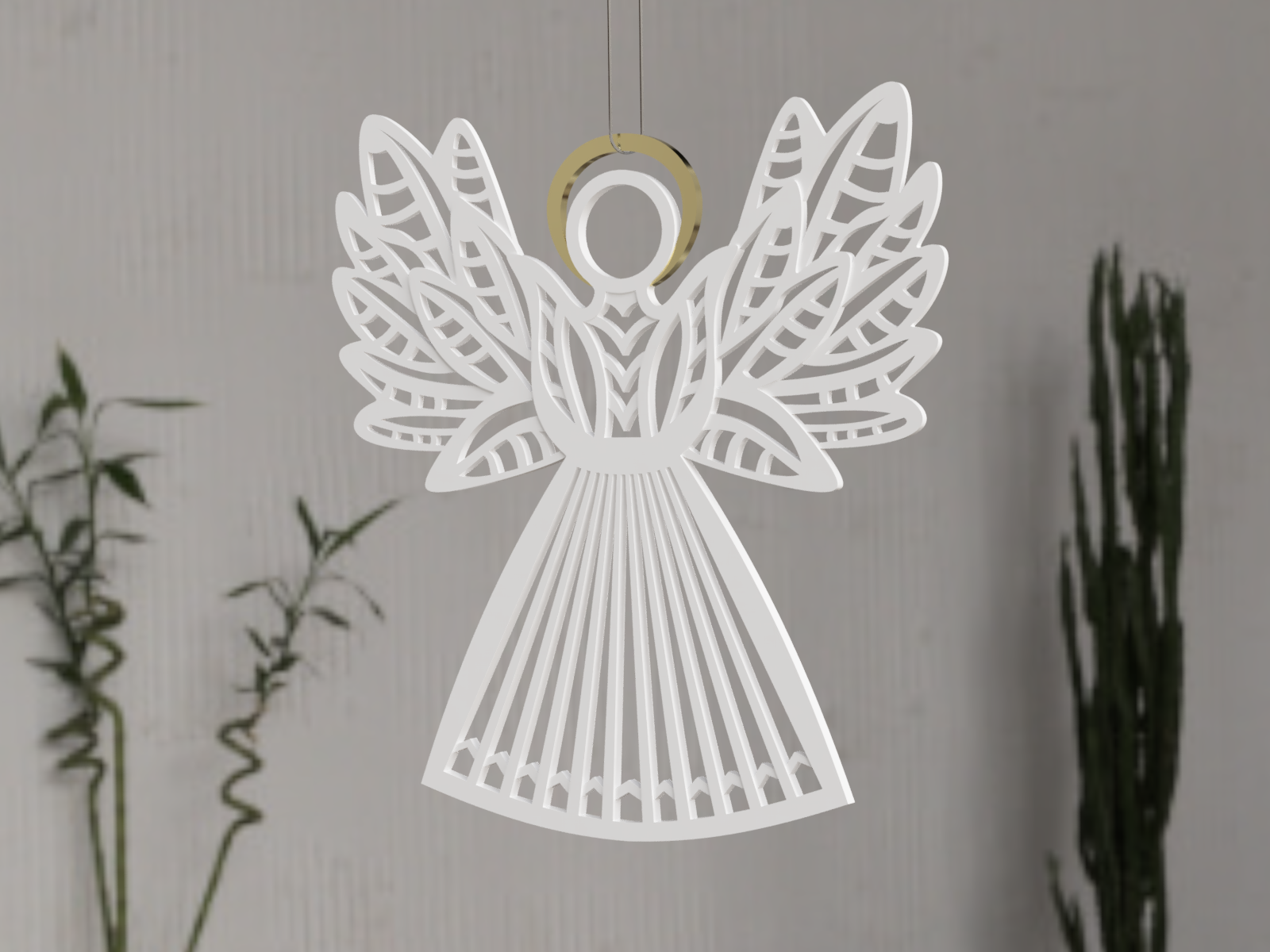 angel by sabredesign household festivities christmas ornament weihnachten baum tree christmastree ball decoration deco decor angels angelic holidays hanger hang tannenbaum engel 3D print model - Mito3D