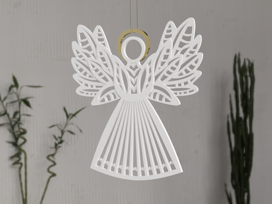 anjo by sabredesign casa festividades natal enfeite weihnachten baum árvore bola decoração deco anjos angélico feriados cabide aguentar engel 3d print model - Mito3D