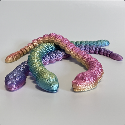 flexi serpiente by mats3dprints juguetes juegos articulado divertido agitarse gratis apoya reptiles mascotas animales aleatorio 3d print model - Mito3D