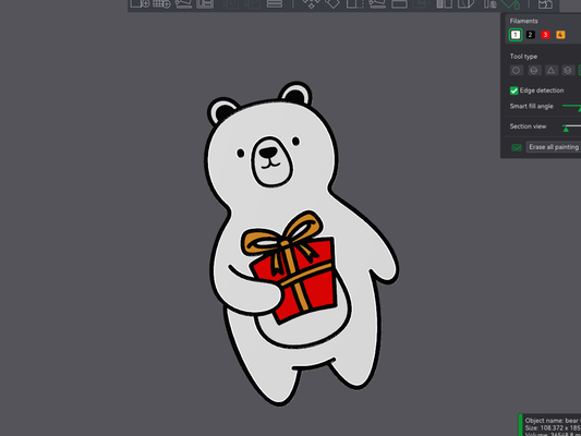 christmas bear by kenprint3d art 2d holiday spirit decoration decoraations snow gift 3d print model - Mito3D