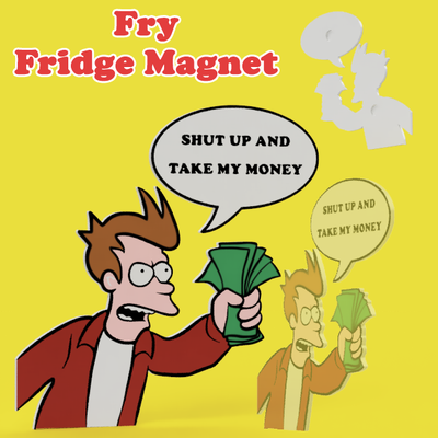 fry fridge magnet by forest87 household decor futurama meme memes magnets tv cartoon cartoons fox disney money 3d print model - Mito3D