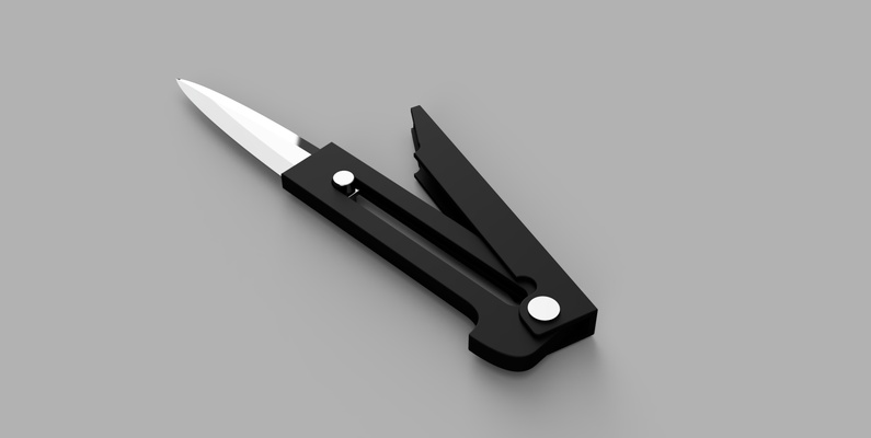 gravity knife by knolliwood tools gadgets paracord messer flipknife fallmesser 3d print model - Mito3D