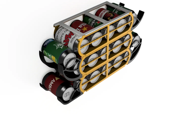 extendable modular stackable drink dispenser by cgn397 tools organizers rotary soda can pop coke beverage 3d print model - Mito3D
