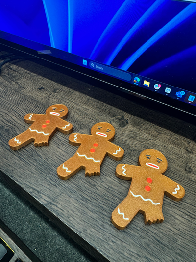 gingerbread fridge magnets by bearded dad designz household decor christmas time mgnets 3d print model - Mito3D