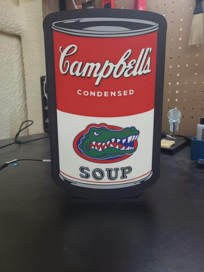 campbells florida gator soup funny lightbox by britts prints art models christmas can led ledbox light lamp multicolor ams gag gift 3d print model - Mito3D