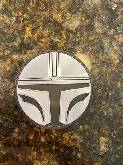 updated mandalorian coaster funko style remixed by ajpprints household decor star wars 3d print model - Mito3D