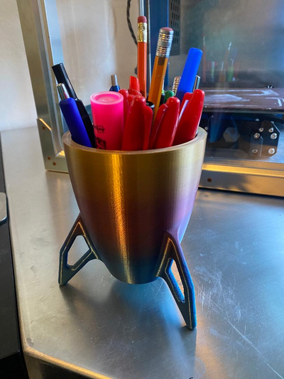 rocket cup by brzeal household office pen pencil marker sharpie 3d print model - Mito3D