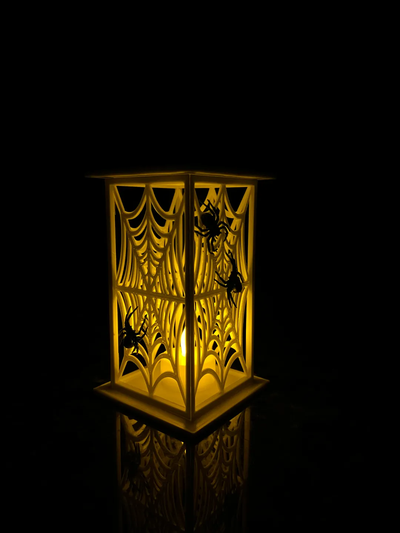 spider web lantern remixed by ajpprints household decor spiderweb 3d print model - Mito3D