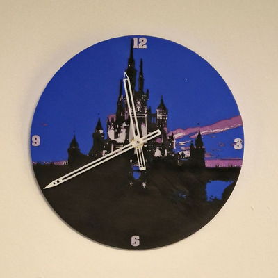 cenicienta castillo reloj by babodad casa decoración disney arte pared 3d print model - Mito3D