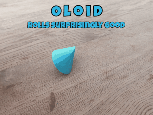 oloid - wobbling by bambam design education models geometric ball roll wobble wobbler easy constant width toy fidget desk 3d print model - Mito3D