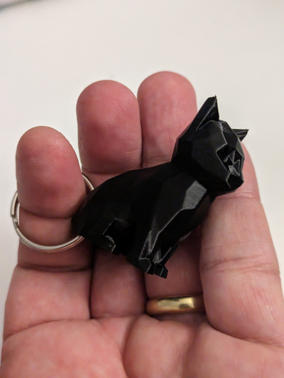 poly cat keychain resizable remixed by z3dartandtech tools gadgets lowpoly keyring cool animal 3d print model - Mito3D