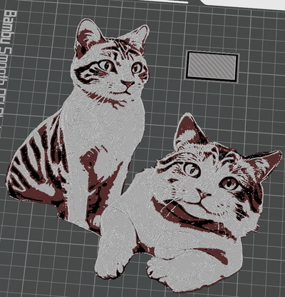 2 gatto by nedsiqq arte 2d 3d print model - Mito3D