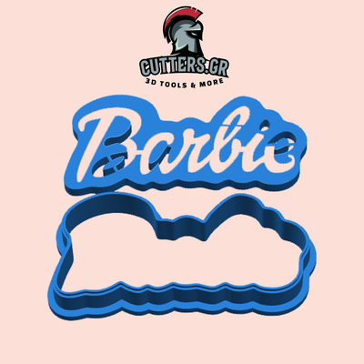 biscotto taglierina barbie logo by bobcut3d gr utensili francobollo 3d print model - Mito3D