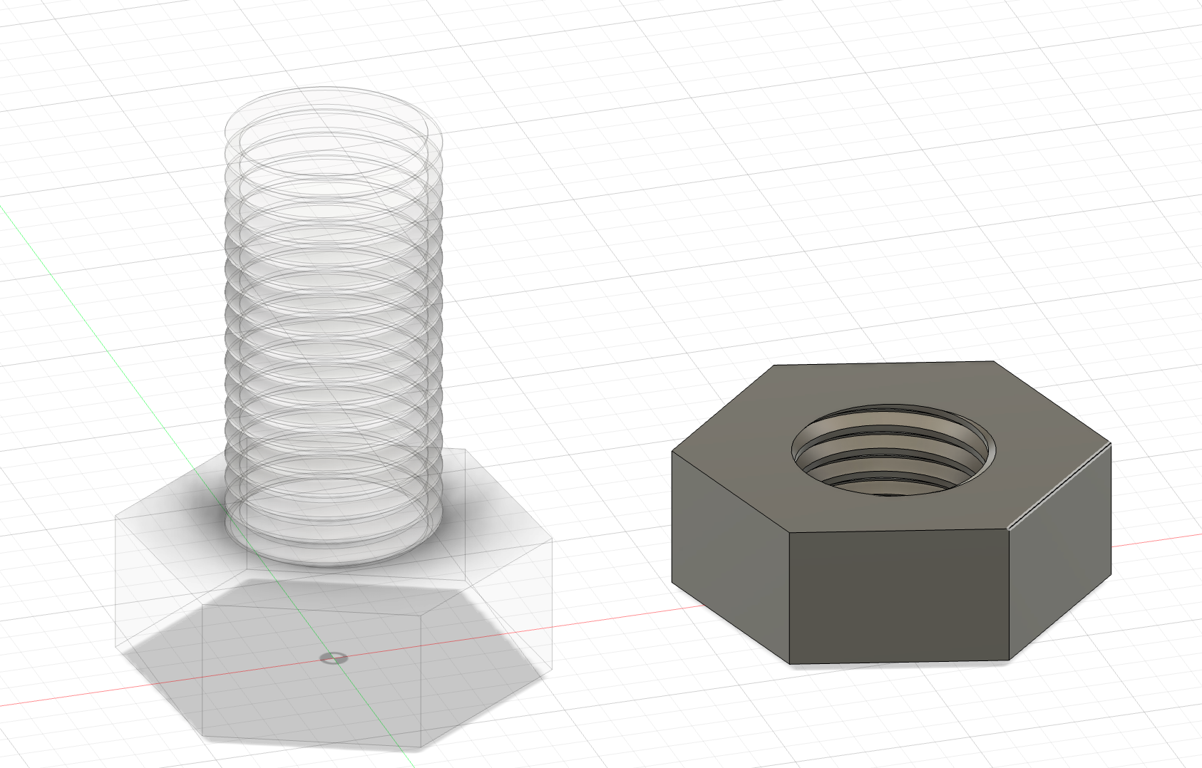 semplice noce bullone 30mm by twpinckard 3d stampante test modelli 3D print model - Mito3D