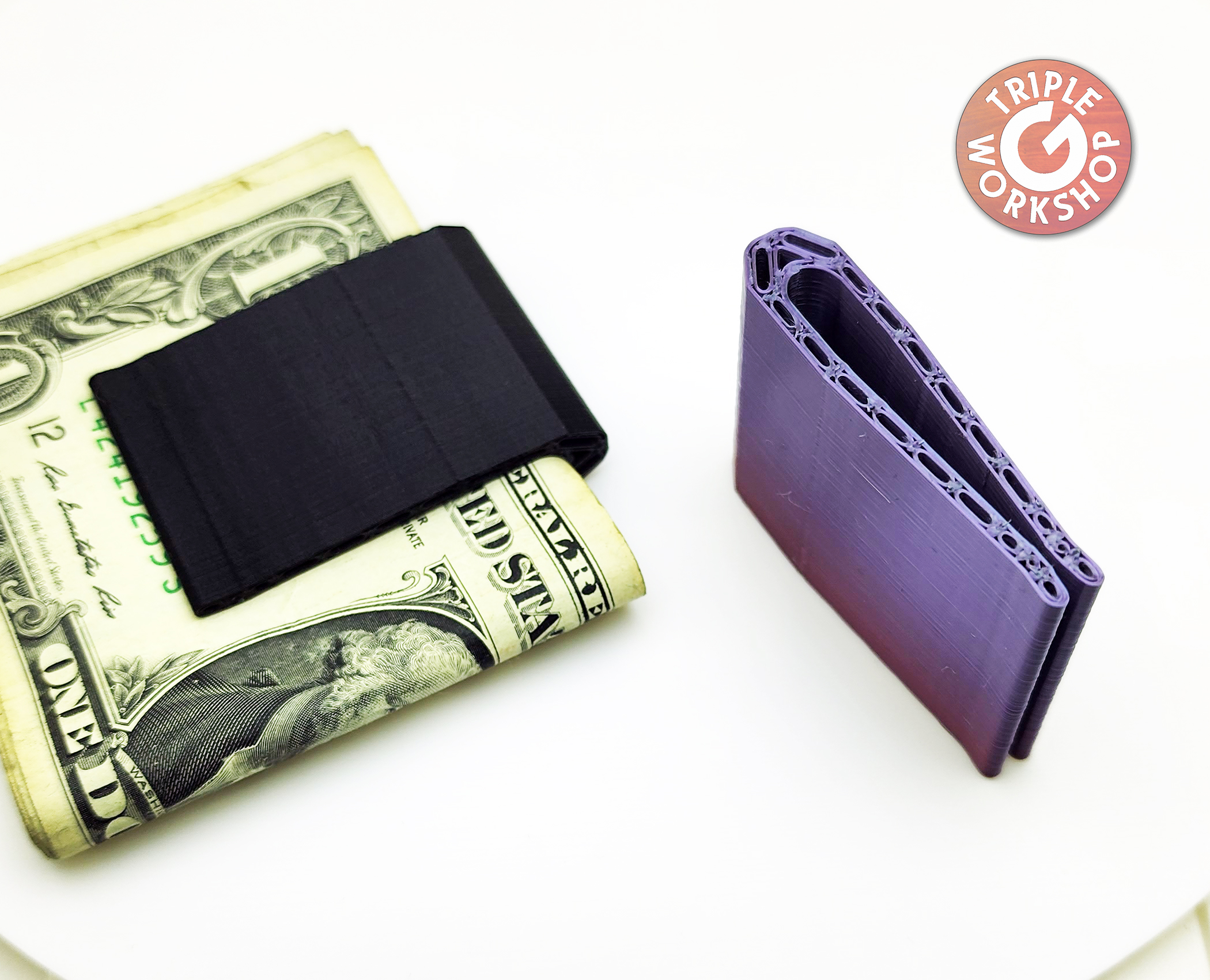 tgw dinheiro grampo by workshop triplo ferramentas aparelhos organizador papel primavera flexível bolso flex escalável moneyclip dólares 3D print model - Mito3D