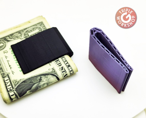 tgw money clip by triplegworkshop tools gadgets organizer paper spring flexible pocket flex scalable moneyclip cash dollars 3d print model - Mito3D