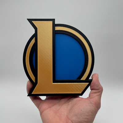 liga of legenden logo lol by 3d2all kunst zeichen logos mauer regal dekor höhle spieler geschenk spielerdekor spielzimmer gaming zuhause haus geek aussenseitergeschenk 3d print model - Mito3D