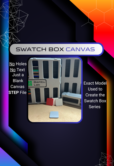 swatch box canvas blank by aesth3tix 3d printer accessories series bambu lab a1 p1p p1s x1c accesories storage swatches ams solo max mini 3d print model - Mito3D
